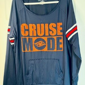 Disney Cruise Line “Cruise Mode” Pullover Pockets Plus 2X Long Sleeve